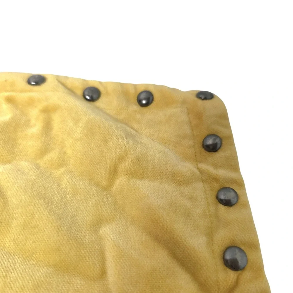 West Elm Mustard Yellow‎ Cotton Velvet Studded 20x20 Square Pillow Cover